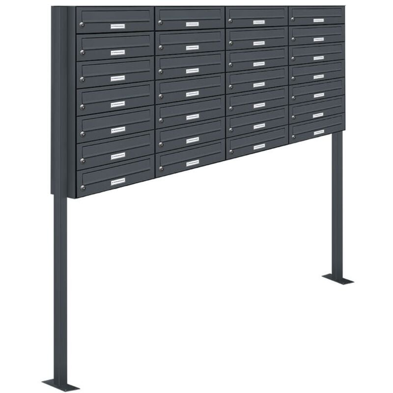 Al Briefkastensysteme - 28er Standbriefkasten Anlage Freistehend ral 7016 - Anthrazit