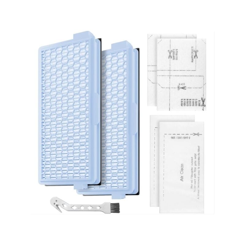 2er Filterset für Miele Staubsauger Kompatibel mit Miele Complete C2/3, Classic C1, S4000 S5000 S6000 S8000 mit 2 Mikrofiltern, 2 Motorschutzfiltern,