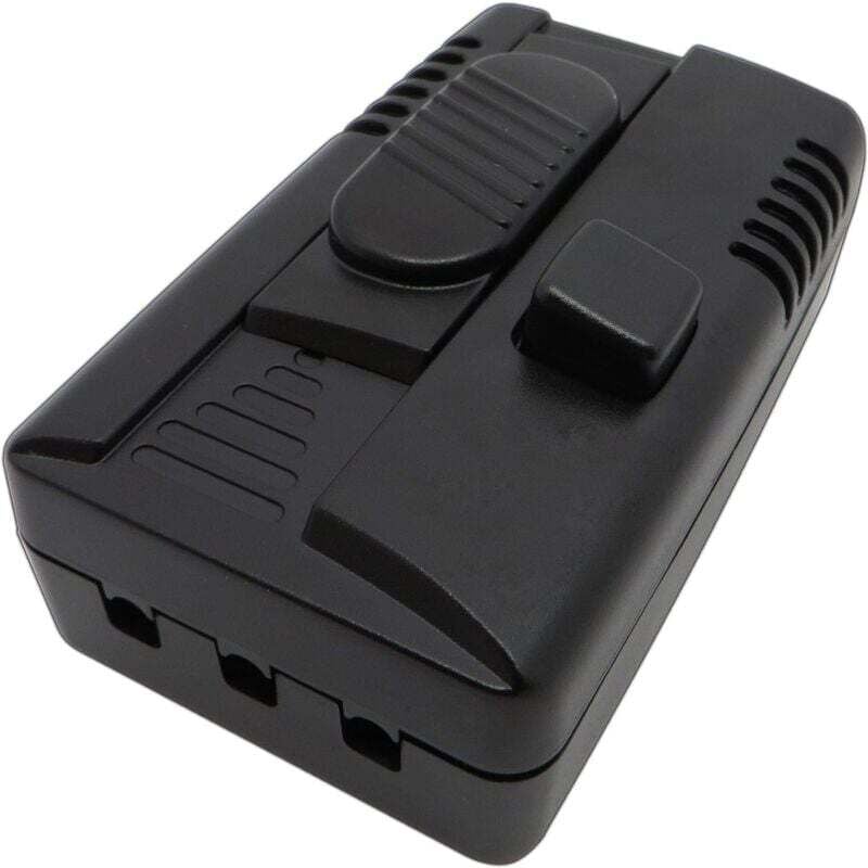 2er-LED-Fußdimmer (108x64x40 mm), mit 2 Ausgängen: Dimmer und Schalter, stufenlos dimmbar, für regelbare LED-Lampen, Zwischenkabel, geräuschlose LED