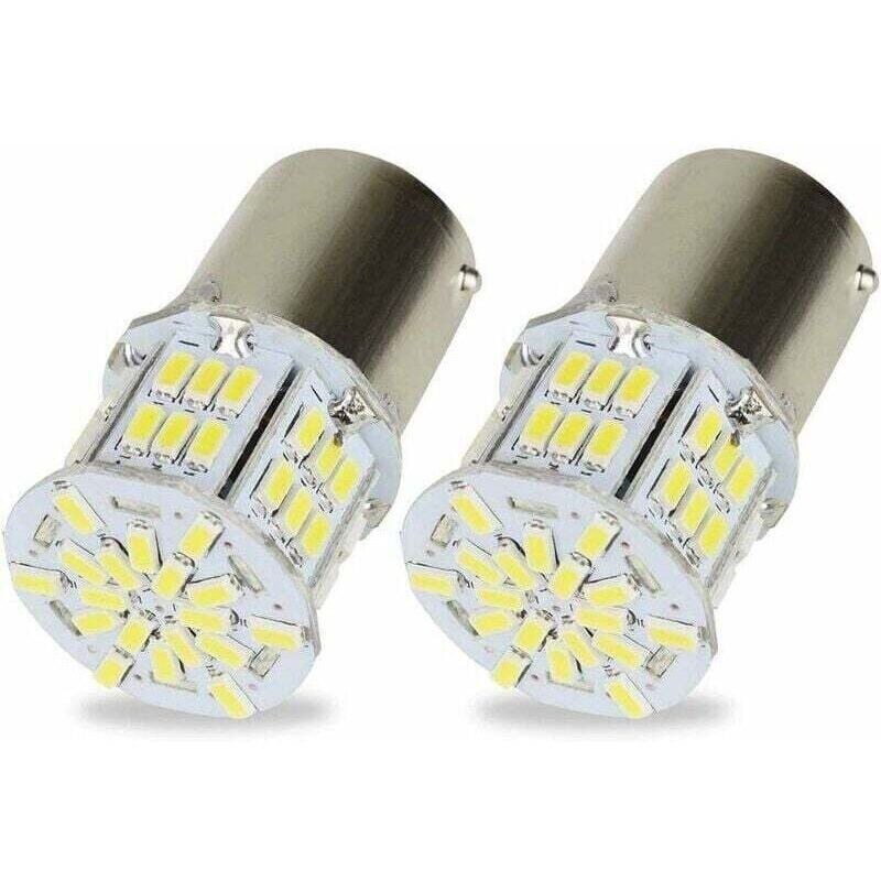 2er-Pack 1156 BA15S P21W LED-Lampen, 3014 54SMD Superhellweiß für Auto-Rückleuchten, Blinker und Rückfahrscheinwerfer, 12 V 6500 K