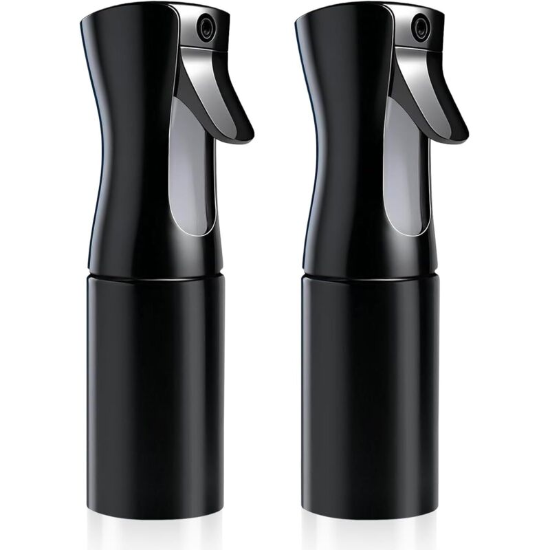 2er-Pack 200 ml Wassersprühflaschen mit kontinuierlichem, feinem Nebel für Pflanzen, Reinigung, Alkohol usw. (schwarz)