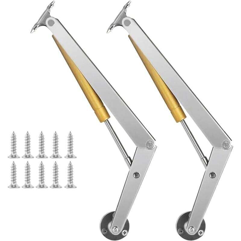 2er-Pack 200N Gasdruckfedern Klappenscharniere mit Schrauben für Schränke Lagerschränke Kleiderschränke