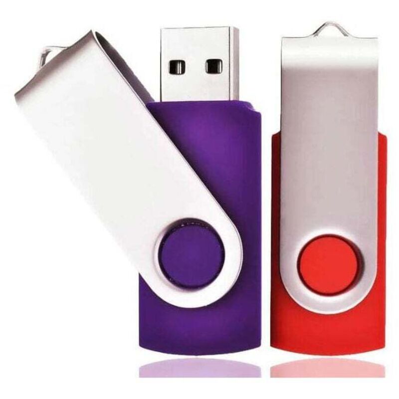2er-Pack 32 gb USB-Flash-Laufwerk, usb 2.0, Speicher-Flash-Laufwerk, drehbarer USB-Stick mit Seilen, gutes Geschenk für Kinder, Eltern und Freunde