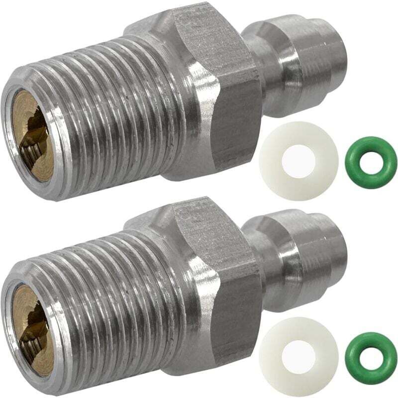 XVX - 2er-Pack 8-mm-Schnelltrennsteckeradapter aus Edelstahl mit 0,125-Zoll-NPT-Außengewinde und PCP-Paintball-Nachfüllanschlüssen mit