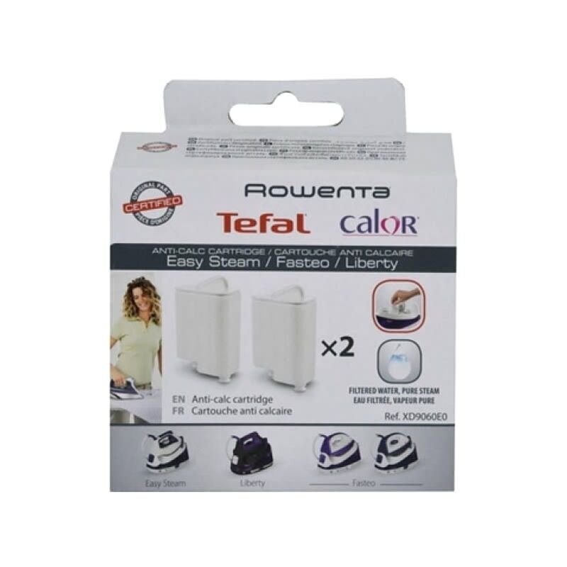 2er-Pack Anti-Kalk-Patronen, xd9060e0 für Dampfbügelstation Rowenta