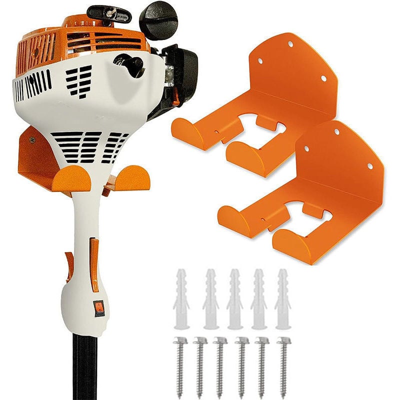 2er-Pack Aufbewahrungsregal für Garten-Elektrowerkzeuge für Freischneider, Heckenschere, Garagenwand, Garagenkantenschneider