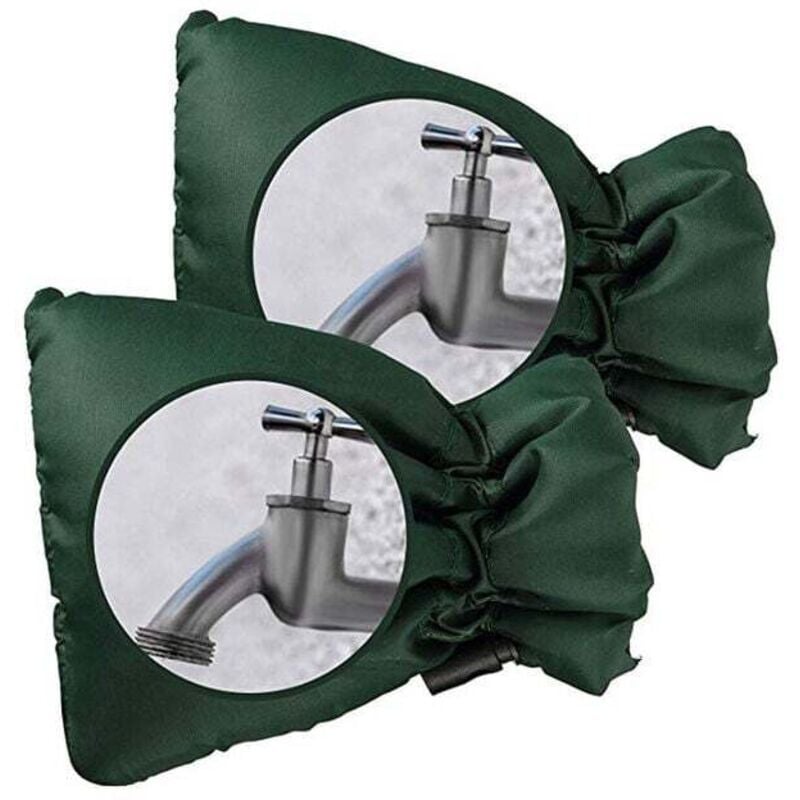 2er-Pack bequeme Wasserhahn-Abdeckung, schützt Ihren Outdoor-Wasserhahn, dicke Outdoor-Wasserhahn-Abdeckung vor Frost, grün
