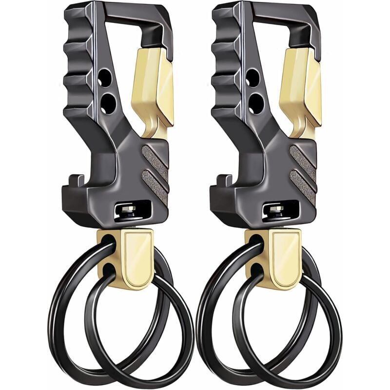 2er-Pack EDC-Schlüsselanhänger, Schlüsselanhänger, Flaschenöffner, Auto-Schlüsselanhänger, taktischer Schlüsselanhänger, Karabiner mit Clip,