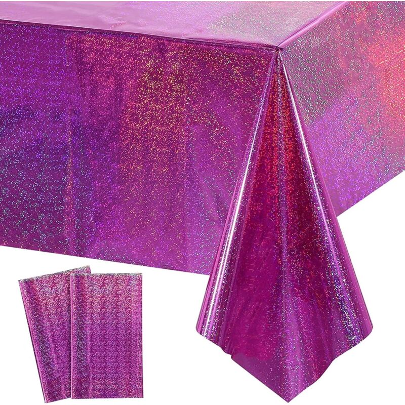 Tonchean - 2er Pack Einwegtischdecken, Bierzeltgarnitur, Alufolie Tischdecke 137x274cm wasserdichte Rechteckige Tischdecke für Kindergeburtstag