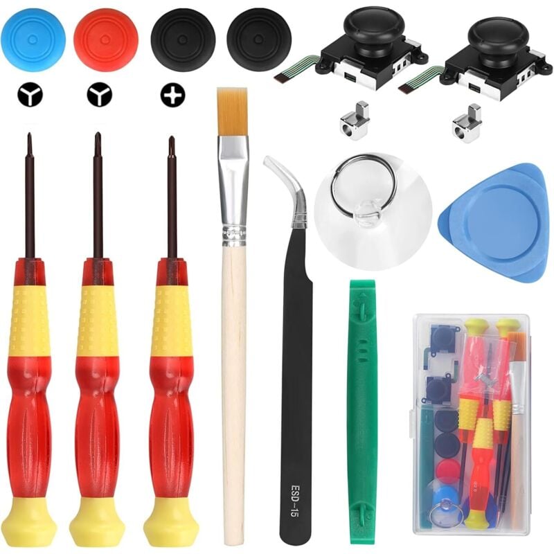 2er-Pack Ersatz-3D-Analog-Joystick für Nintendo Switch und Switch oled Joy-Con-Controller mit Schraubendreher und Tri-Wing-Pinzette,