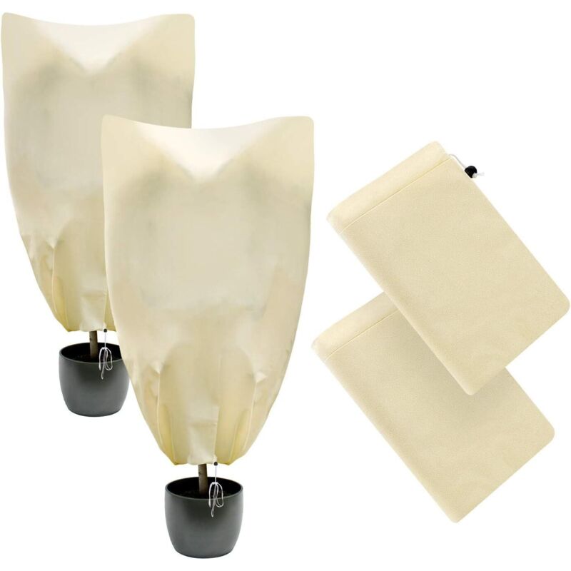 Frostschutzabdeckungen für Pflanzen im Winter, mit Reißverschluss/Kordelzugverschluss, für Pflanzen/Bäume/Sträucher (47,24 Zoll)