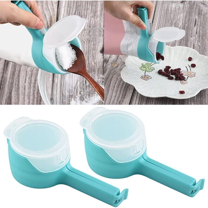 2er-Pack Lebensmittel-Verschlussklammern, Lebensmittel-Verschlussklammern mit Öffnung, Chipstüten-Clips, Kunststoff-Verschlussklammern mumu