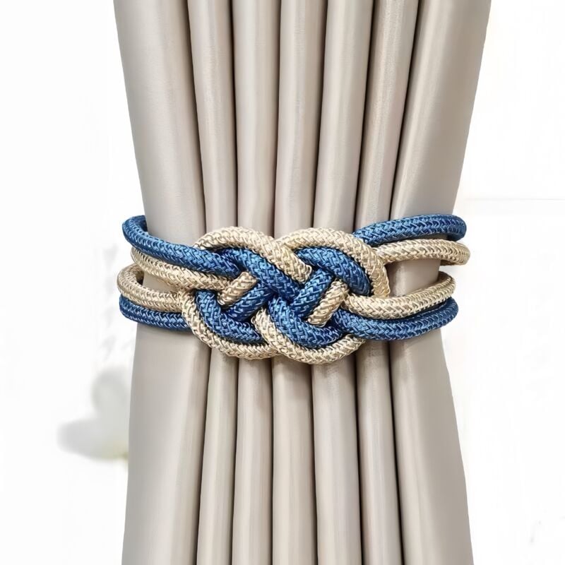 Cyslmuk - 2er-Pack magnetische Vorhang-Raffhalter, Vorhang-Clips, Himmelblau + Champagner, stanzfreie magnetische Vorhang-Raffhalter, DTY-Zubehör