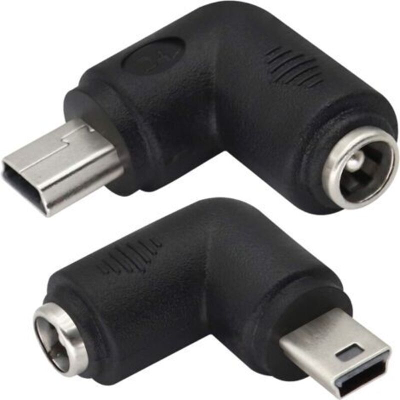 (2er-Pack Mini) 90 Grad USB Mini Netzteil DC rechtwinklig Mini USB Stecker auf DC 5,5x2,1 mm Stecker für Trommel Mini USB 5V Mini Gerät USB Aufladen
