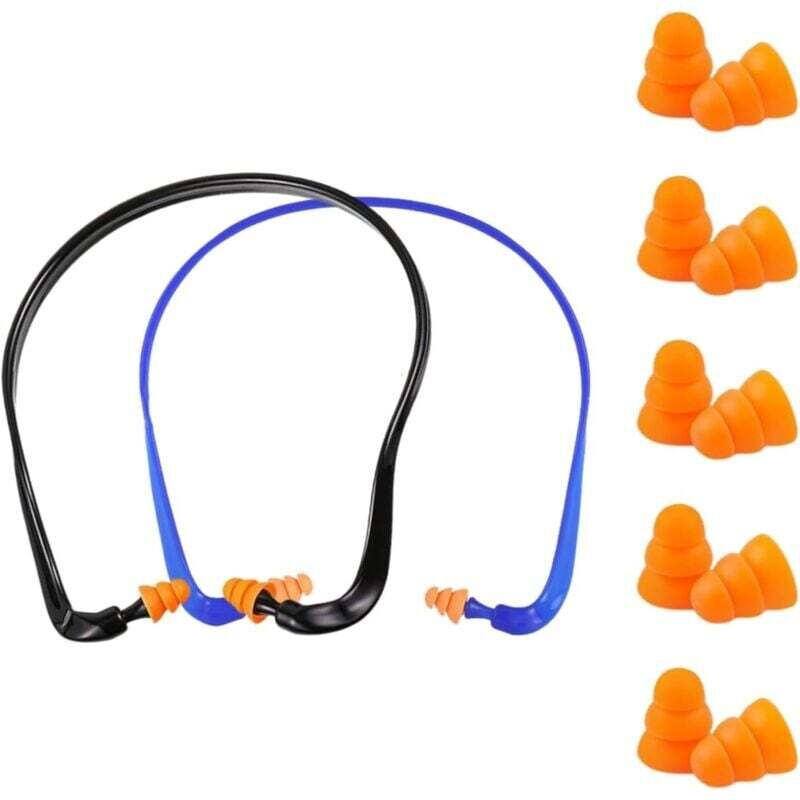 2er-Pack Over-Ear-Gehörschutz mit 5 Paar Ersatz-Ohrstöpseln, 14 x 14 x 1,4 cm Over-Ear-Gehörschutz, Lärmreduzierender Gehörschutz (SNR 25 dB),