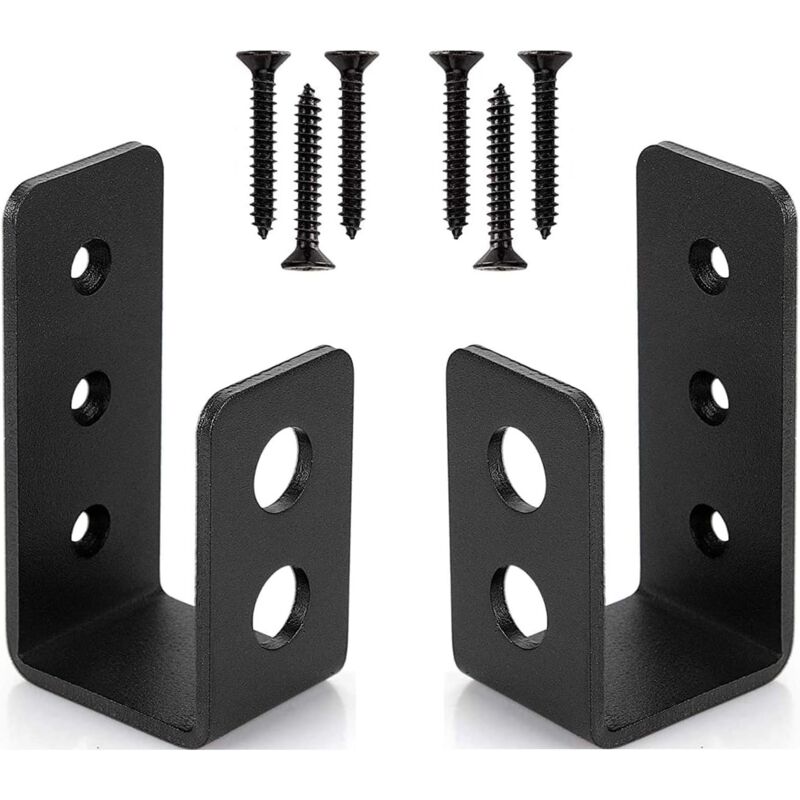 Memkey - 2er-Pack robuste Stahl-Türhalterung für 2 x 4 Türen, U-förmige Sicherheitsstange