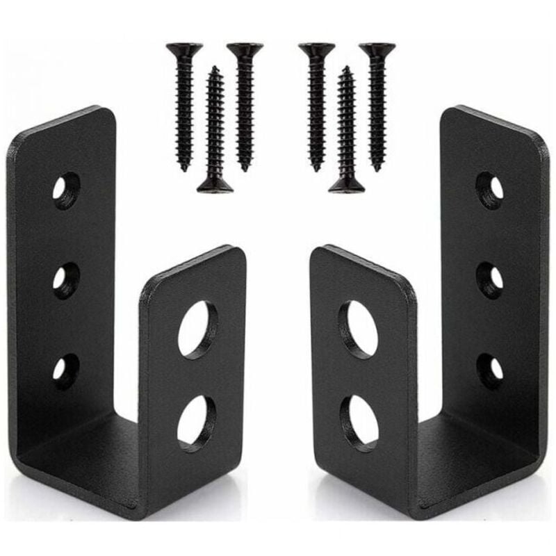Ymyny - 2er-Pack robuste Türhalterungen aus Stahl für 2x4 Türen, U-förmige Sicherheitsstange Wandregal