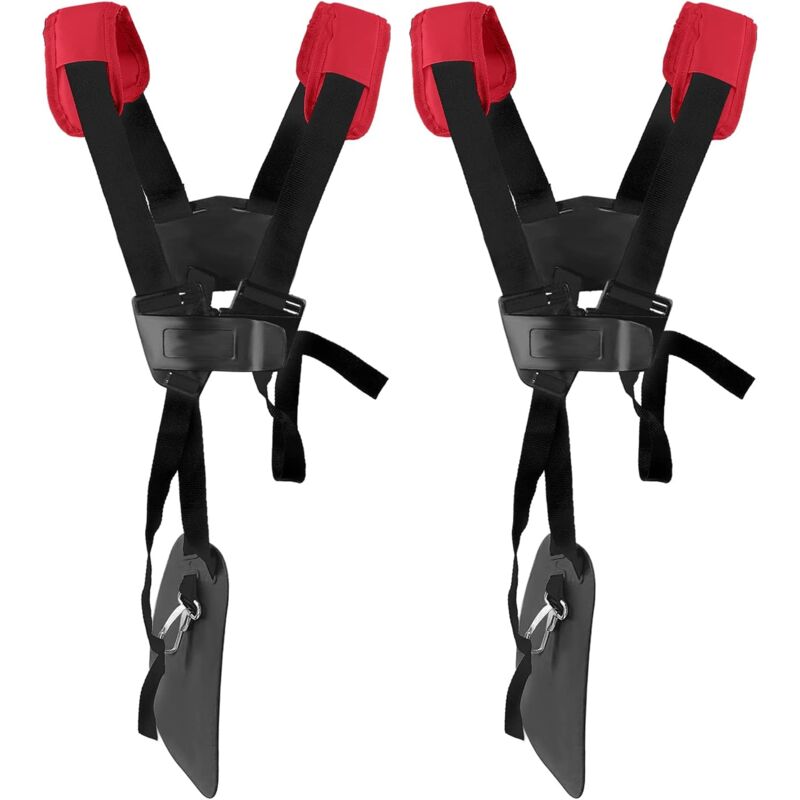 2er-Pack universeller Rasentrimmer-Gürtel – professioneller Rasentrimmer-Gurt für stihl Rasentrimmer, Rasentrimmer usw. (schwarz rot).