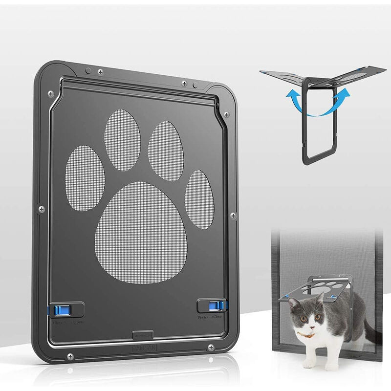 2er-Packung Fliegengitter für Haustiere. Innenmaße: 20 x 26 cm. Katzentür mit verschließbaren Seitenteilen. Geeignet für Katzen und kleine Hunde.