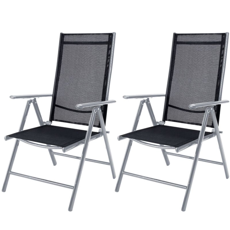 Gartenstühle Set Hochlehner Klappbar 8-Fach Verstellbar Camping Stuhl Aluminium Wetterfest Klappstuhl 120kg Belastbarkeit Garten Balkon 2er Set