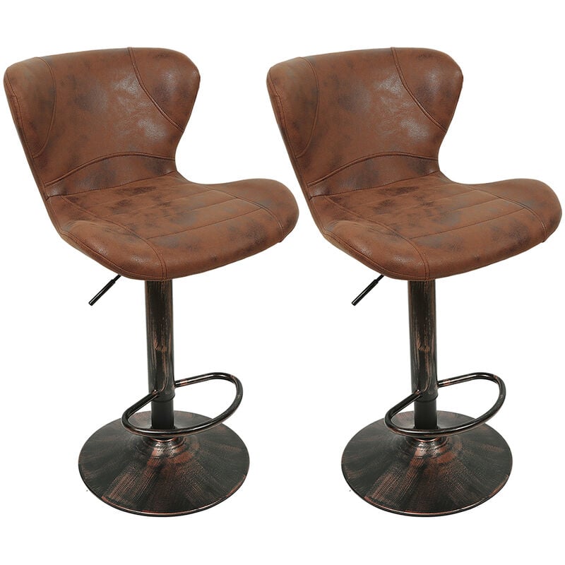2er-Set Barhocker braune Barhocker Industrie Vintage - braun