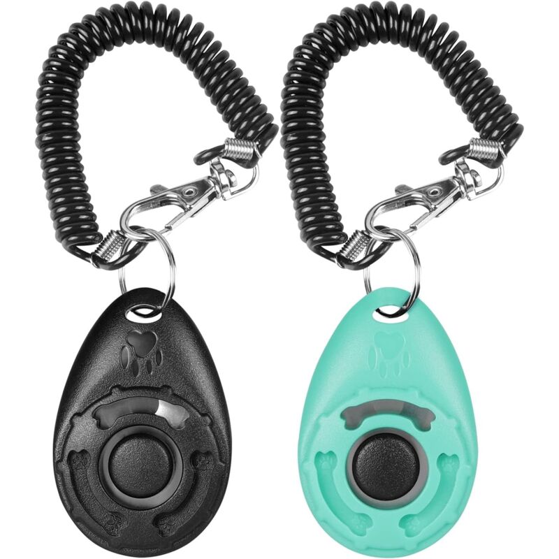 2er-Set Clicker für Hunde, Clicker für Hunde mit Gummiband und großem Knopf, Trainings-Clicker, professioneller Hunde-Trainings-Clicker für Katze,