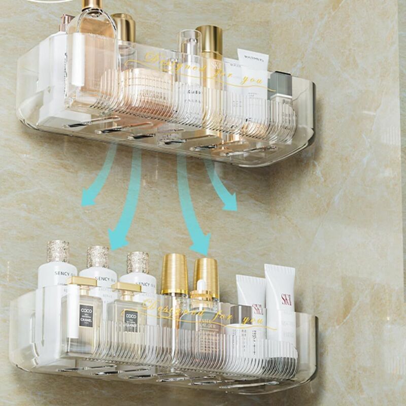 2er Set Duschcaddy, Duschkorb Badregal Ohne Bohren, Bad Wandregale, für Bad/Küche