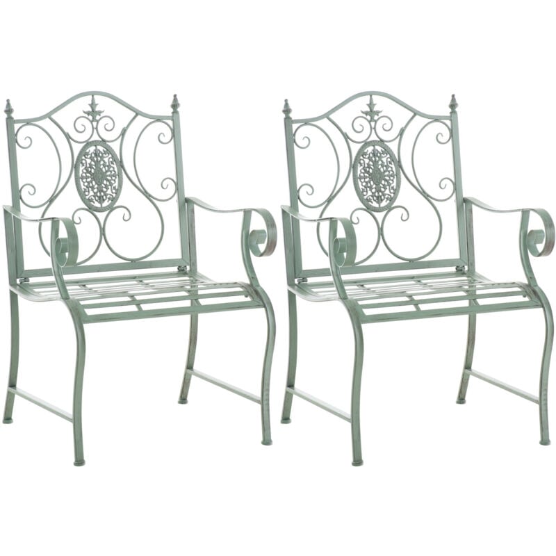 2er Set Gartenstühle Punjab antik-grün