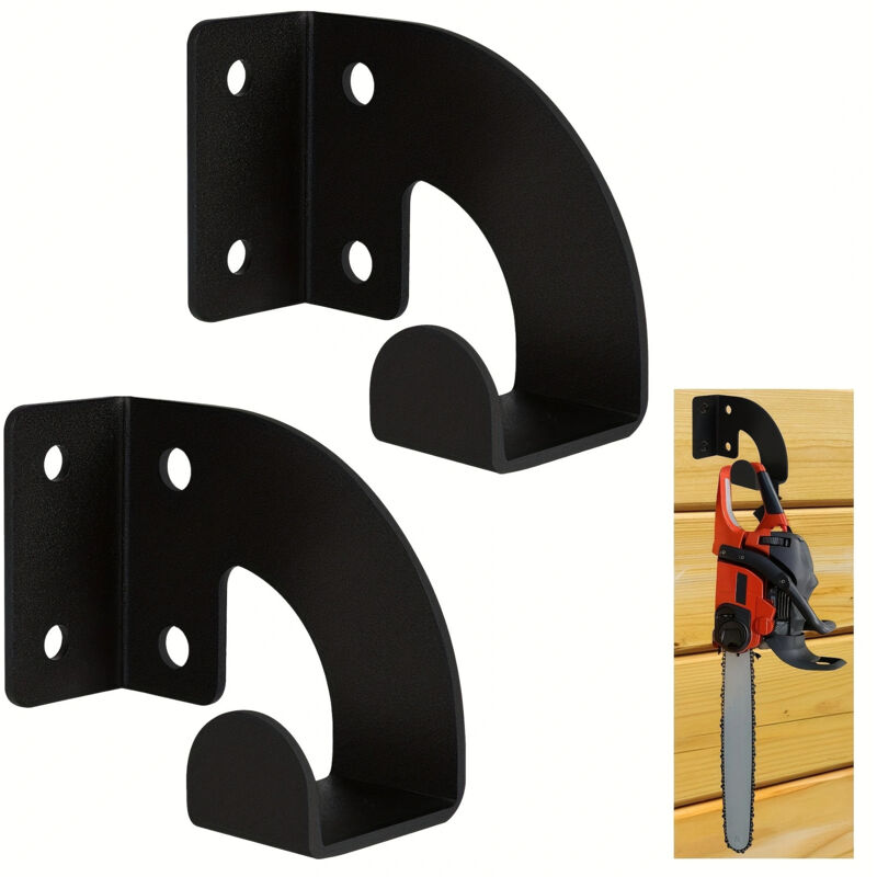 2er-Set Kettensägenhalter – Kettensägenhalter zur Wandmontage, Metallaufbewahrung für Werkstatt, Garage und Gartengeräte