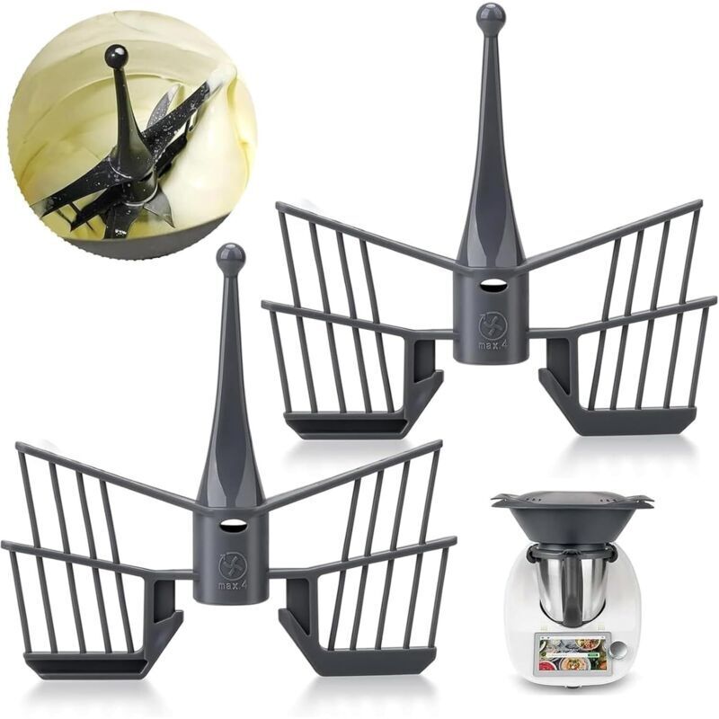 2er-Set Schneebesen für Thermomix TM5, TM6 und TM31, Thermomix Zubehör, Mixer, Ersatzteile für Vorwerk Thermomix Küchenmaschinen (Schwarz)
