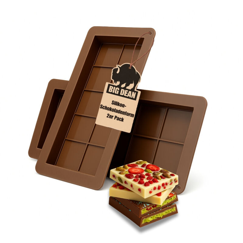 2er-Set Schokoladenform Silikon - tiefe Schokoladenform für kreative Tafeln, Proteinriegel & DIY Geschenke - Dubai Schokolade Form, hitzebeständig
