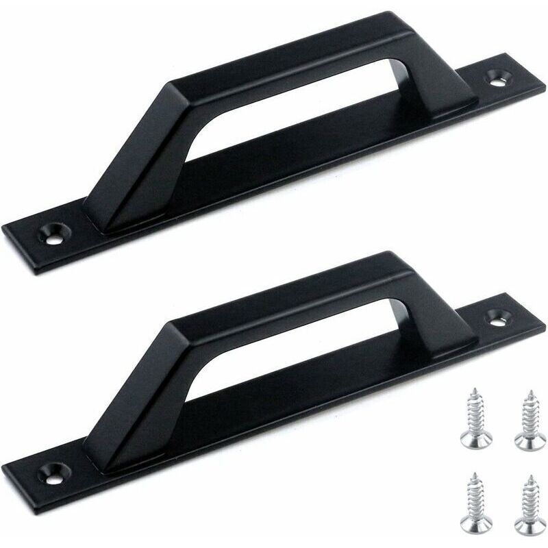 2er Set schwarze Türgriffe 175mm. Schiebetürgriffe für Türen, Schränke, Schubladen, Kommoden, Schränke, Küchenmöbel oder Kinderzimmer.