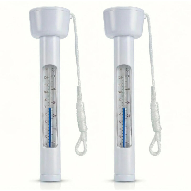 2er-Set Schwimmendes Pool-Thermometer – misst Wassertemperatur, mit Seil, groß, stoßfest für Pools, Spas, Whirlpools und Aquarien