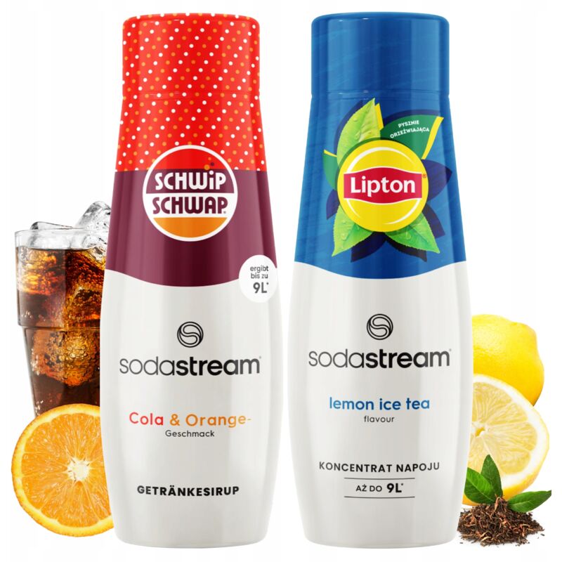2er-Set Sodastream Shwip Shwap Cola Orange + Eistee Zitronensirup