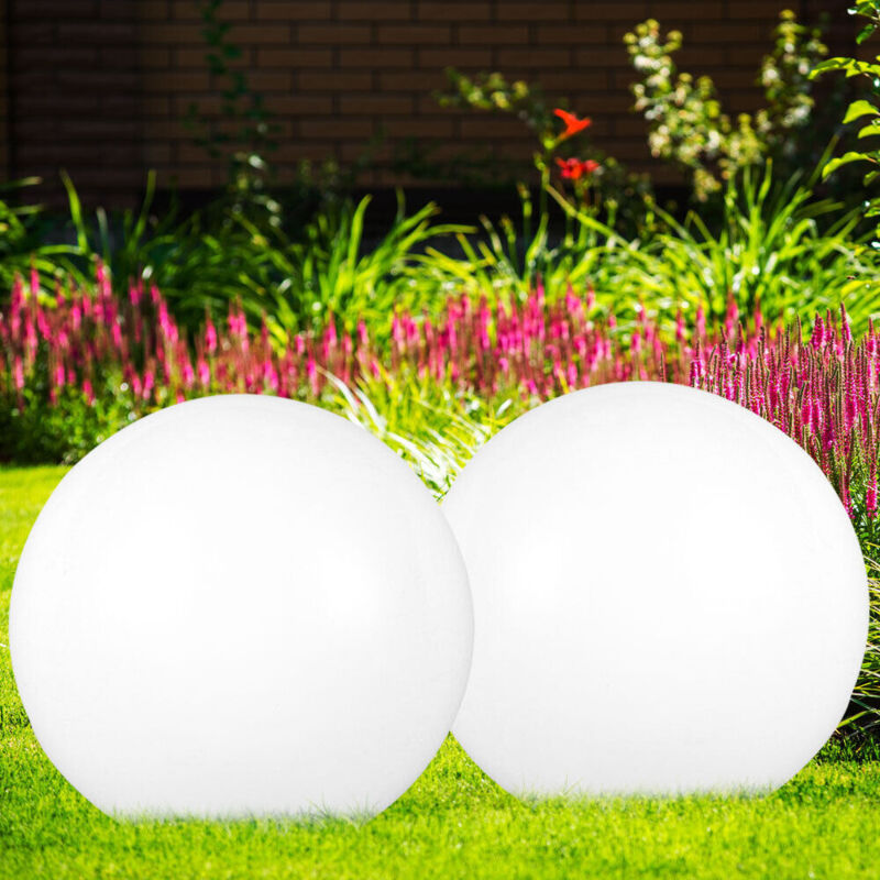 Solarleuchte Kugel Garten Kugelleuchte Solar led Gartendeko Solarkugel für Außen 30 cm, mit Erdspieß, Leuchtdauer ca. 6-8 Stunden, h 70 cm, 2er Set