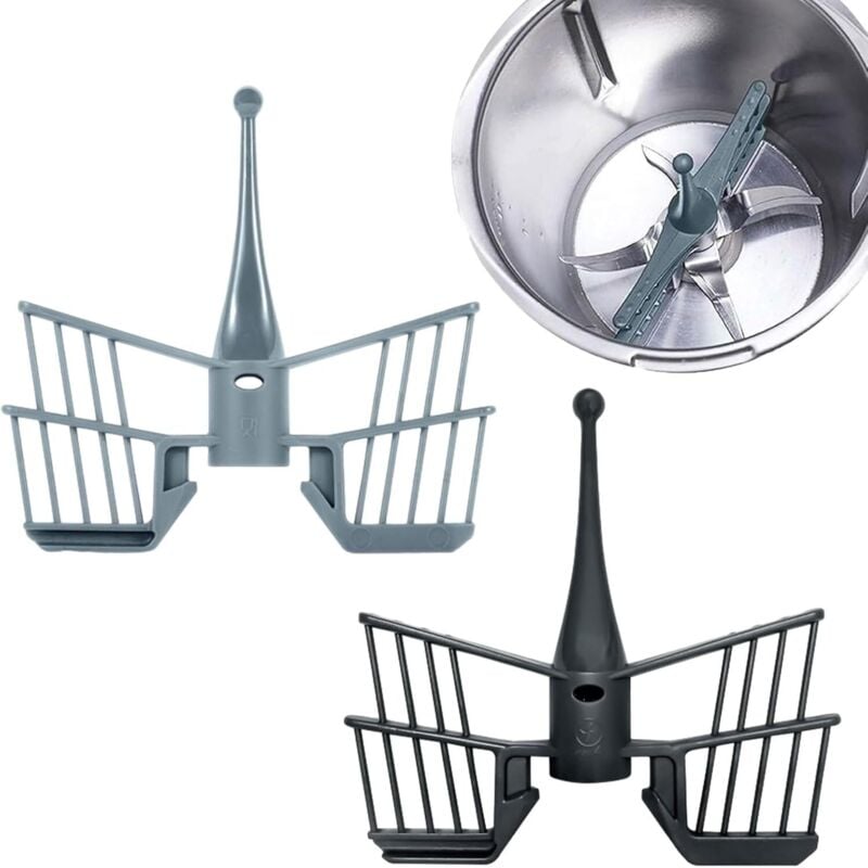 Gabrielle - 2er Set, Thermomix Zubehör für Thermomix TM5 TM6 TM31, Zubehör, Schneebesen, Ersatzteile (Schwarz, Grau)