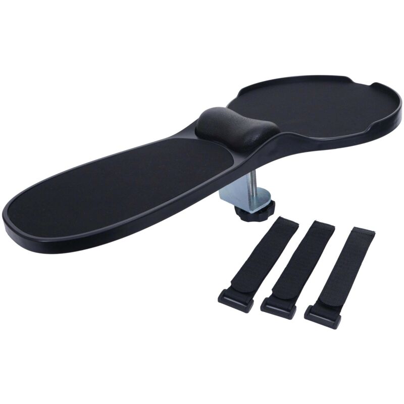 HHG - 2in1 Armauflage mit Mauspad 674, Tisch-/Armlehnen-Mousepad Gelenkstütze Handgelenkkissen ergonomisch 90° verstellbar
