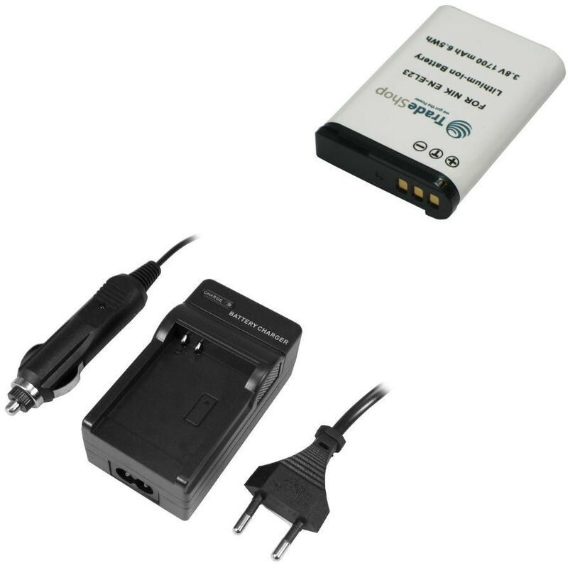 Trade-shop - 2in1 Set: Li-Ion Akku ersetzt Nikon EN-EL23 + Ladegerät Ladestation für Nikon Coolpix B700 P900 S810c P610 P600 P610S P900S
