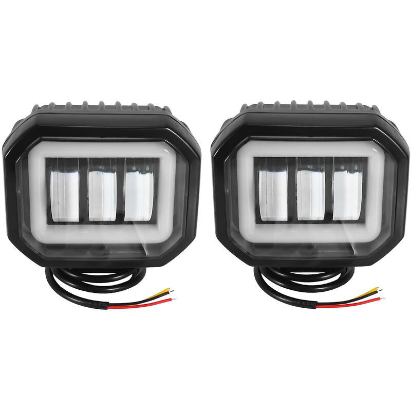 Woosien - 2pc 30w Motorrad Scheinwerfer Weiß, 4 zoll Motorrad Nebel Licht Lampe Motorrad Scheinwerfer Led Auxili