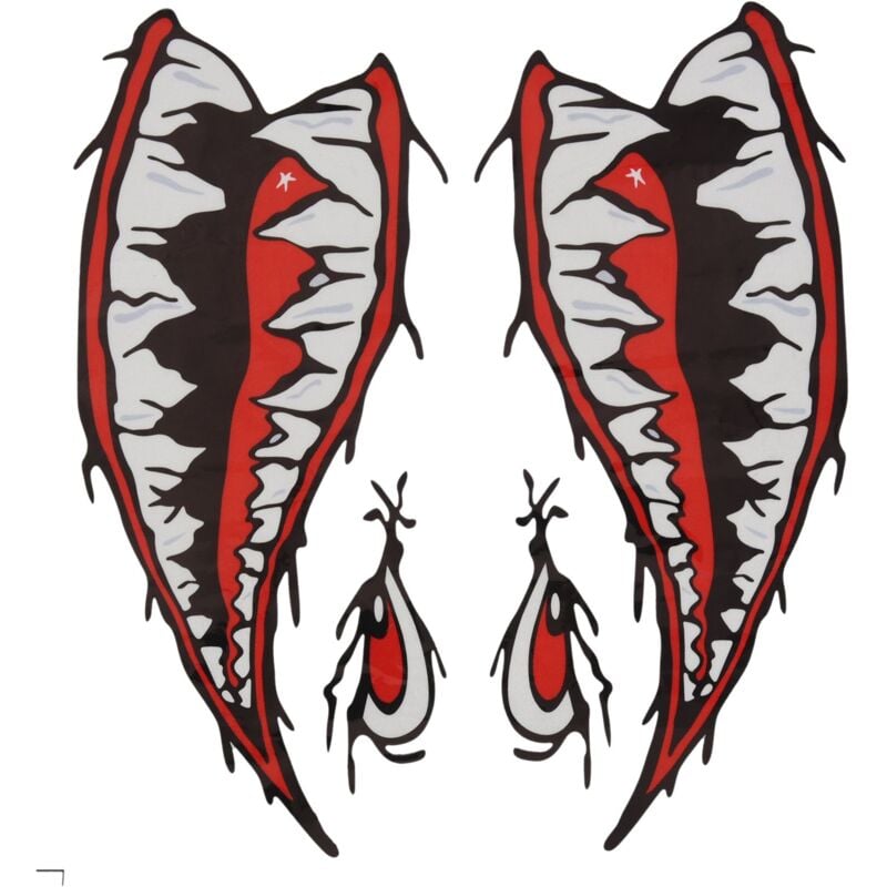 2Pcs Serie wasserdicht Vinyl Aufkleber Aufkleber Zähne für Kajak Boot Auto lkw diy lustige Rudern