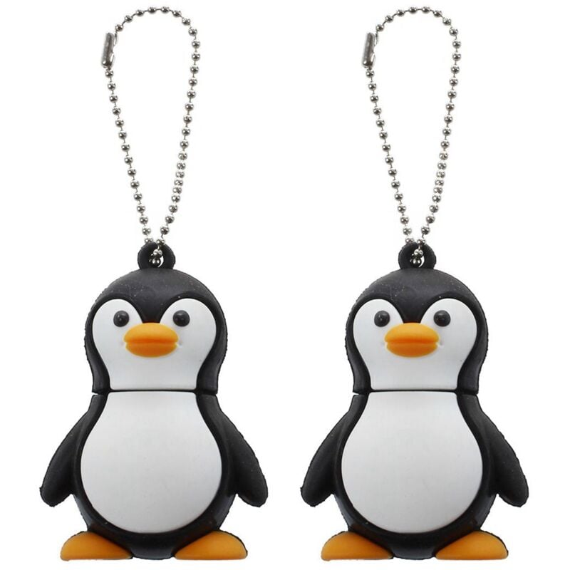 2X 32GB Neuheit Netter Baby Pinguin USB 2.0 USB-Speicher-Stick Daten USB-Memory-Stick Geraet - Schwarz und