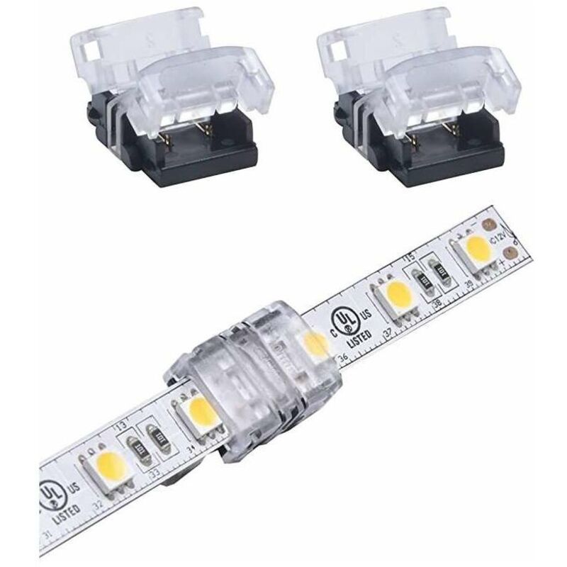 2x 8mm Monochrome LED-Streifen Schnellkupplungsverbinder Lötfreier Anschluss Kabel Lichtadapter Praktischer LED-Streifen Hippo