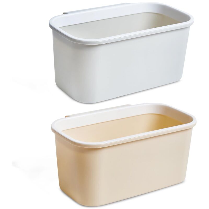 2x Arbeitsplatten-Mülleimer - Hängeeimer - Wickeltisch-Mülleimer - Küchen-Mülleimer aus Kunststoff 26 x 17 x 12 cm - Wickeltisch-Mülleimer in