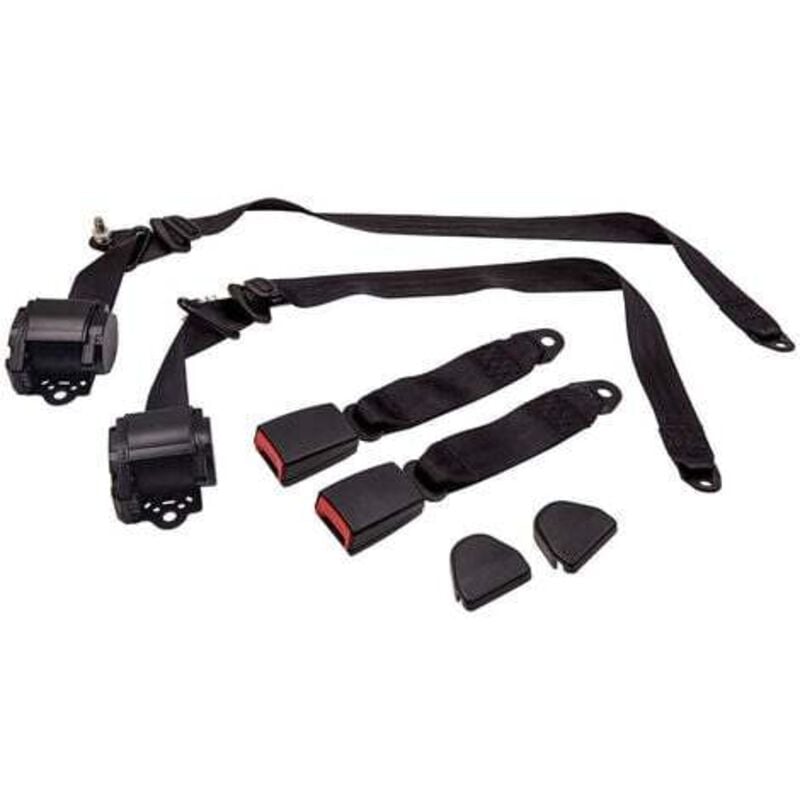 2x Dreipunktgurt Sicherheitsgurt für Jeep Wrangler CJ YJ 1982 - 1995 SchwarzAutomatik 3 - Punkt Sicherheitsgurt Gurtpeitsche 300mm for Jeep Wrangler