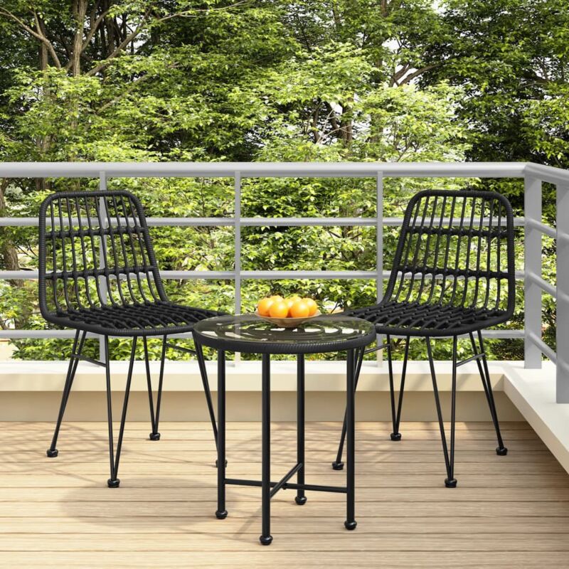 Gartenstühle 2 Stk. Schwarz 48x62x84 cm PE-Rattan - Vidaxl