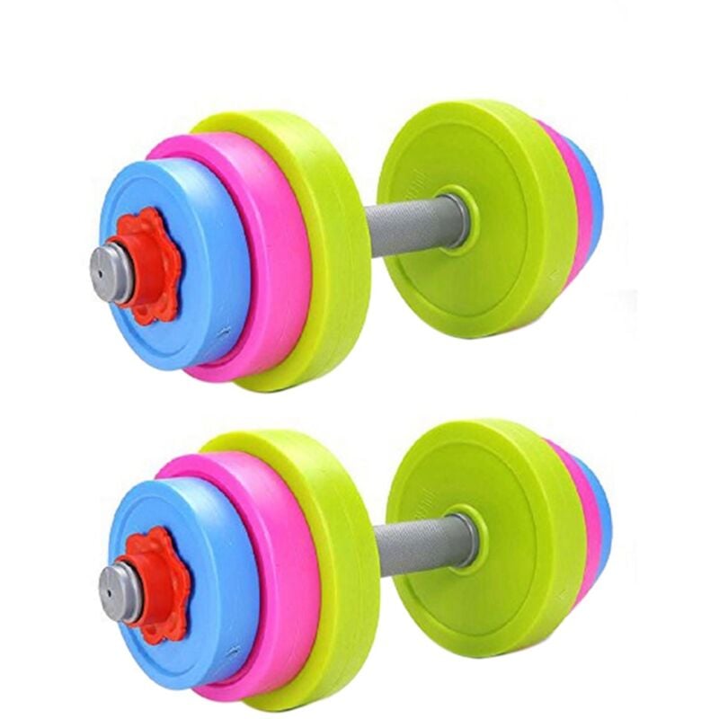 2X Kinder Hantel Spielzeug Sensorische Trainingsgeräte Kinder Gewichtheber Kinder Spielzeug Langhantel Spielzeug Set Hantel Spielzeug Set
