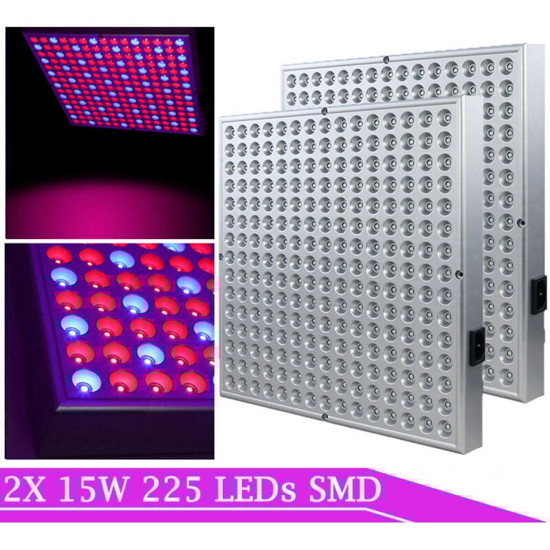 2x LED Pflanzenlampe Winter 15w Pflanzenlicht Led Grow Lampe mit Rot Blau Licht fur Pflanzen Wachstum im Gewächshaus
