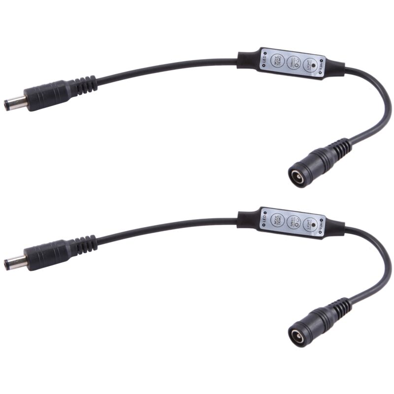 2X Mini Fernbedienung Dimmer Controller 12A 12V-24V fuer LED Strips Streifen einfarbig Controller schwarz