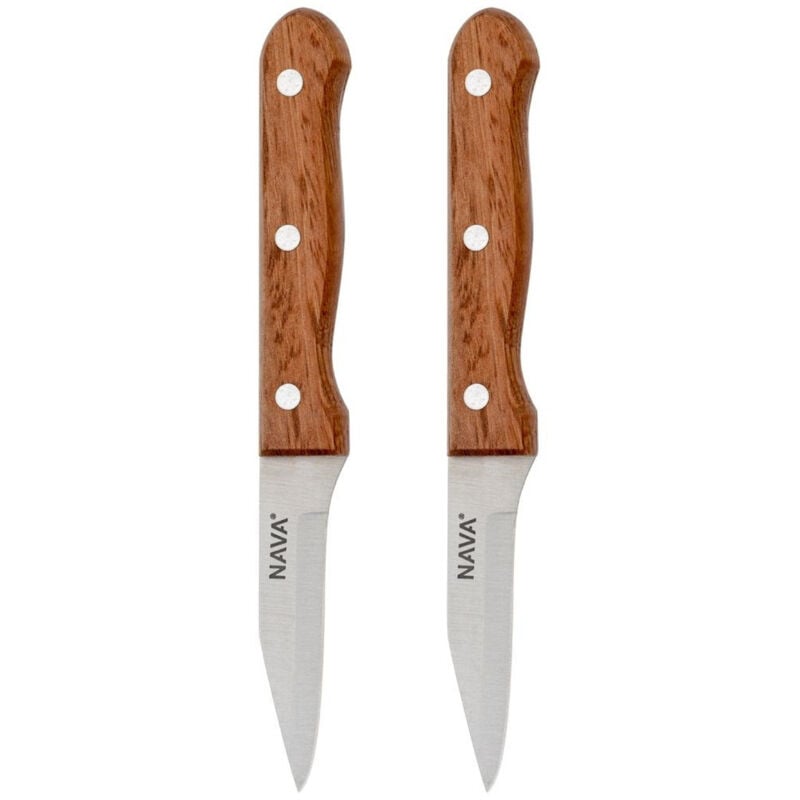 2x Nava Küchenmesser zum Schälen von Gemüse und Obst, kleines Schälmesser aus Stahl