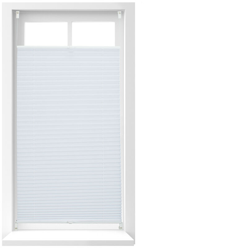 Relaxdays - Plissee Rollo ohne Bohren, Klemmfix zum Kleben, Faltrollo lichtdurchlässig, Faltstore weiß, b x h: 60 x 130 cm